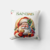 Santa’s Coffee Break Christmas Cushion クッション (正面)