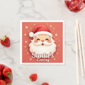 Santa’s Coming Christmas Paper Napkin スタンダードカクテルナプキン (インサイチュ)