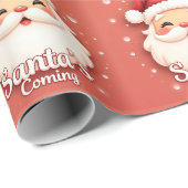 Santa’s Coming Cute Christmas Wrapping Paper ラッピングペーパー (ロールコーナー)