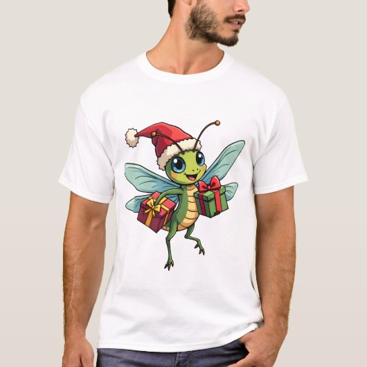Santa�s Dragonfly Helper Tシャツ (正面)