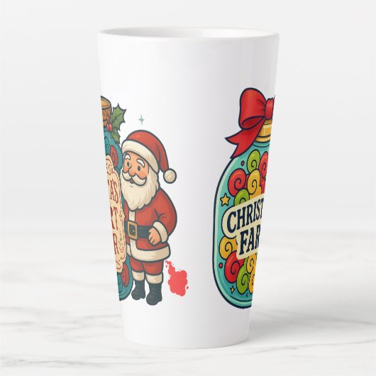 Santa’s Fart Jar Funny Festive Flatulence  カフェラテマグ (正面)