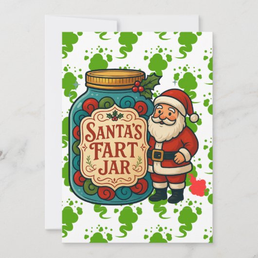 Santa’s Fart Jar Hilarious Christmas シーズンカード (正面)