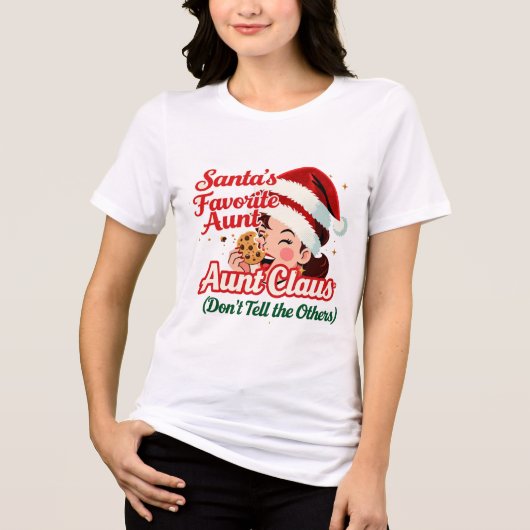 Santa’s Favorite Aunt Christmas Shirt – Funny トライブレンドTシャツ (正面)