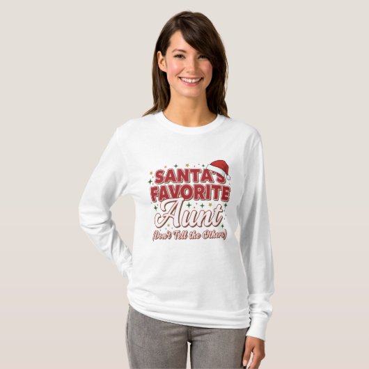 Santa’s Favorite Aunt Christmas Shirt – Funny Tシャツ (正面フル)