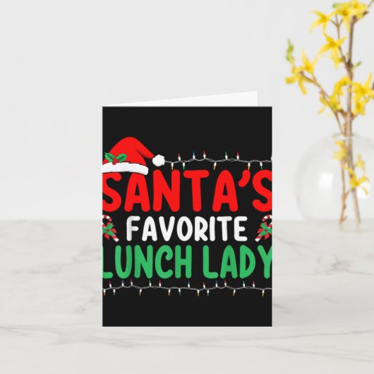 Santa S Favorite Lunch Lady Xmas Cafeteria Worker  カード (黄色い花)