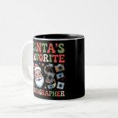 Santa’s Favorite Photographer Christmas Gift Funny ツートーンマグカップ (正面左)
