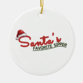 Santa’s Favorite Sipper Holiday Design セラミックオーナメント (正面)