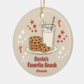 Santa’s Favorite Snack Funny Christmas セラミックオーナメント (左)