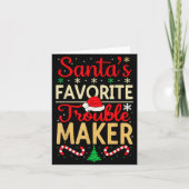 Santa’s Favorite Trouble Maker Funny Christmas カード (正面)