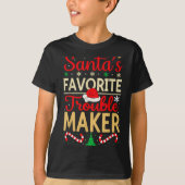 Santa’s Favorite Trouble Maker Funny Christmas  Tシャツ (正面)