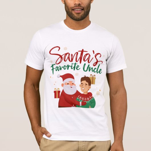 Santa’s Favorite Uncle | Cute Family Christmas Des Tシャツ (正面)