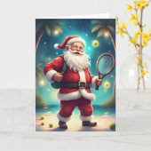 Santa’s Holiday Match – Tennis Christmas Card カード (黄色い花)