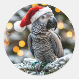 Santa’s Little African Grey Helper  ラウンドシール