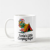 Santa’s Little Camping Helper Christmas Design コーヒーマグカップ (左)