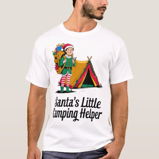 Santa’s Little Camping Helper Christmas Design Tシャツ (正面)