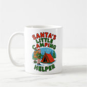 Santa’s Little Camping Helper Christmas Elf Design コーヒーマグカップ (左)