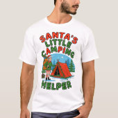 Santa’s Little Camping Helper Christmas Elf Design Tシャツ (正面)