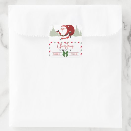 Santa’s Little Cozy Mood  スクエアシール (バッグ)