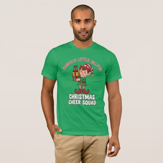 Santa’s Little Helper Christmas Cheer Squad Funny  Tシャツ (正面フル)