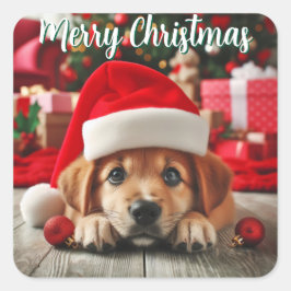 Santa’s Little Helper Puppy スクエアシール