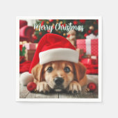 Santa’s Little Helper Puppy スタンダードカクテルナプキン (正面)