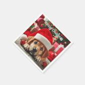 Santa’s Little Helper Puppy スタンダードカクテルナプキン (角)