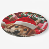 Santa’s Little Helper Puppy ペーパープレート (アングル)