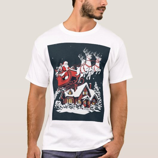 Santa’s Midnight Ride – Gifts Beneath the Stars Tシャツ (正面)