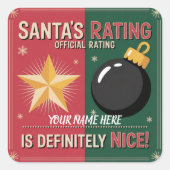 Santa’s Naughty & Nice List Sticker スクエアシール (正面)