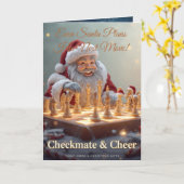 Santa’s Next Move – Funny Chess Christmas Greeting カード (黄色い花)