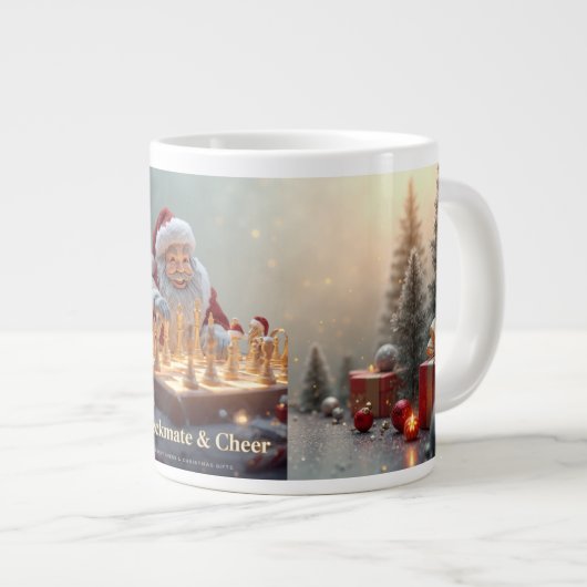 Santa’s Next Move – Funny Chess Christmas Mug for  ジャンボコーヒーマグカップ (正面右)
