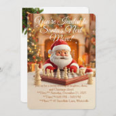 Santa’s Next Move – Funny Christmas Chess Party In 招待状 (正面/裏面)