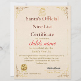 Santa’s Nice List Certificate レターヘッド