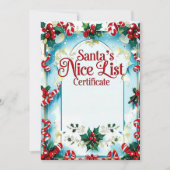 Santa’s Nice List Certificate for Boys 招待状 (正面)