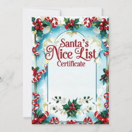 Santa’s Nice List Certificate for Boys 招待状