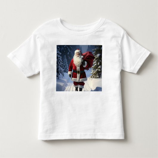Santa’s Path Through the Winter Pines トドラーTシャツ (正面)
