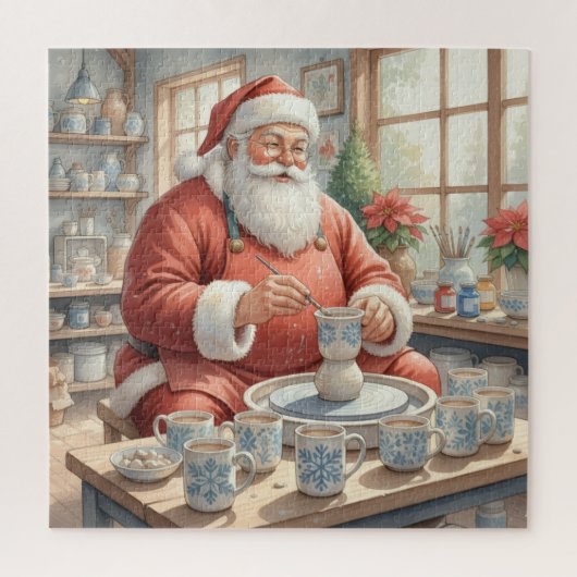Santa’s Pottery Workshop: Hand-Painted Ceramic ジグソーパズル (縦)