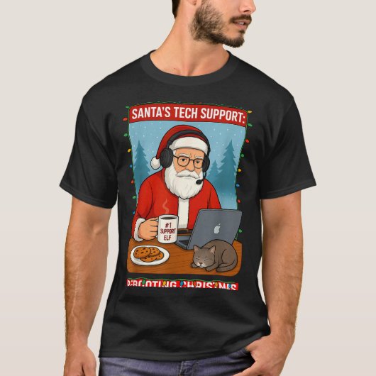 Santa s Rebooting Tech Support Shirt Tシャツ (正面)