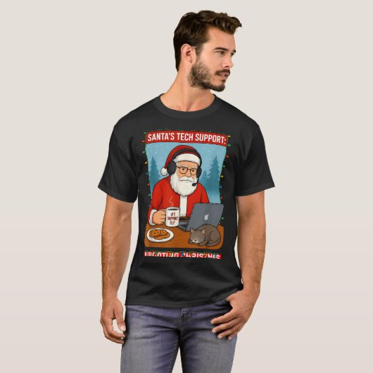 Santa s Rebooting Tech Support Shirt Tシャツ (正面フル)