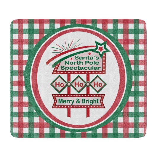 Santa’s Retro Marquee – Ho Ho Ho Merry & Bright カッティングボード (正面)