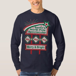 Santa’s Retro Marquee – Ho Ho Ho Merry & Bright Tシャツ