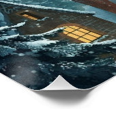 Santa’s Sleigh over the town Poster ポスター (コーナー)