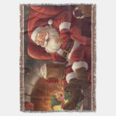  Santa’s Snuggle Time: Christmas Santa Blanket スローブランケット (正面縦)