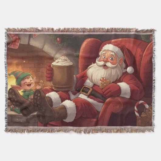  Santa’s Snuggle Time: Christmas Santa Blanket スローブランケット (正面)