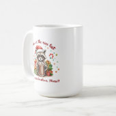 Santa’s Sweet Raccoon Treat コーヒーマグカップ (正面左)
