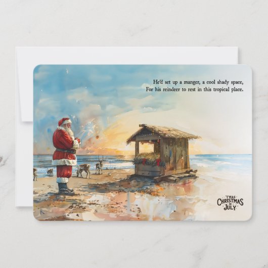 Santa’s Tropical Manger Christmas in July Card シーズンカード (正面)