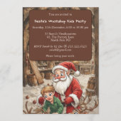 Santa’s Workshop Kids North Pole Christmas Party 招待状 (正面)