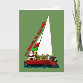 SANTA SAILINGおもしろいの船員用クリスマスカード シーズンカード