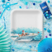 Santa Sailing – Tropical Christmas by the Sea ペーパープレート (パーティー)