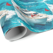 Santa Sailing – Tropical Christmas by the Sea ラッピングペーパー (ロールコーナー)